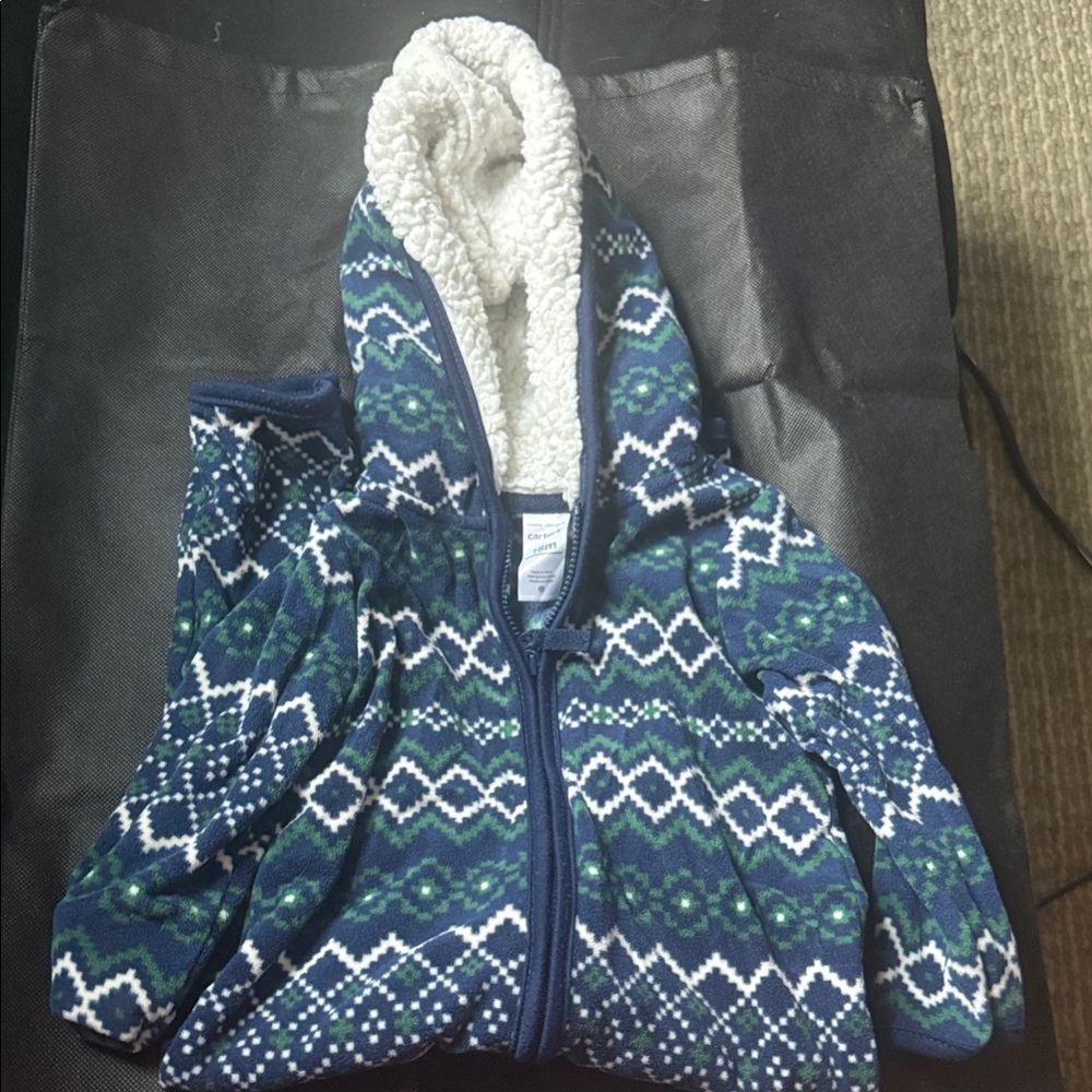 Cozy Blue Patterned Kids Jacket